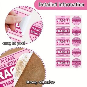 Fragile Sticker Factory - OEM 10 Sheets/bag 2x3inch Rectangular Warning