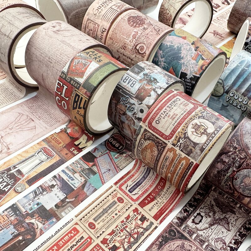 Washi Tape Supplier - OEM 4 Rolls 3m Retro Traveller Journal Decoration