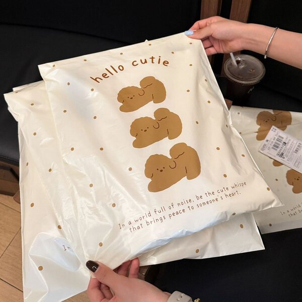 Poly Mailers Supplier - OEM Brown Cute Dog Courier Shipping Bag