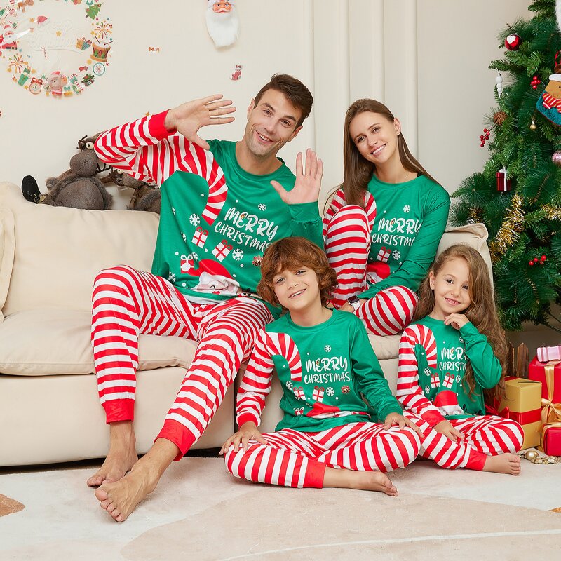 Christmas Pajamas Supplier - OEM 2024 Kids Baby Matching Long 2 Piece