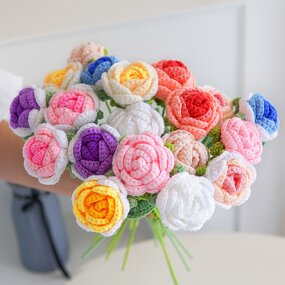 Crochet Flower Manufacturer - OEM 2024 Forever Handmade Rose Bouquet