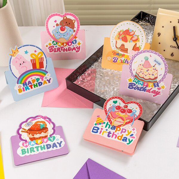 Birthday Card Supplier - OEM 9.8x13.6cm Cheap Cute Animal Paper