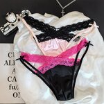 Thong Supplier - OEM High Quality Women Satin T-Back Lace