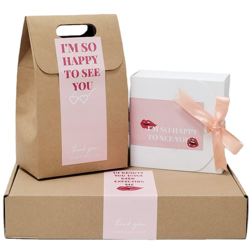 Thank You Stickers Supplier - OEM 50pcs/bag 6x15cm Pink Lips