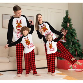 Christmas Pajamas Factory - OEM RTS Two Pieces Long Sleeve Plaid