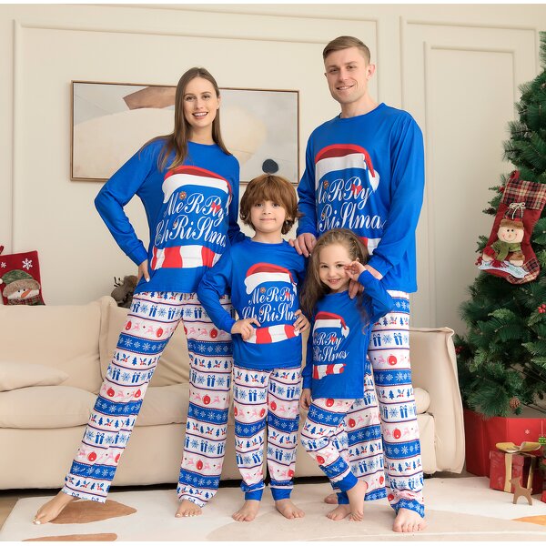Christmas Pajamas Factory - OEM 2024 Stock Wholesale Blue Xmas Set