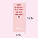 Thank You Stickers Supplier - OEM 50pcs/bag 6x15cm Pink Lips