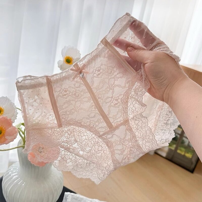 Panties Factory - OEM High Quality Lace Transparent pink Sexy