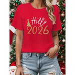 T-Shirt Manufacturer - OEM Hello 2026 Family Matching Christmas