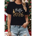 T-Shirt Manufacturer - OEM Hello 2026 Family Matching Christmas