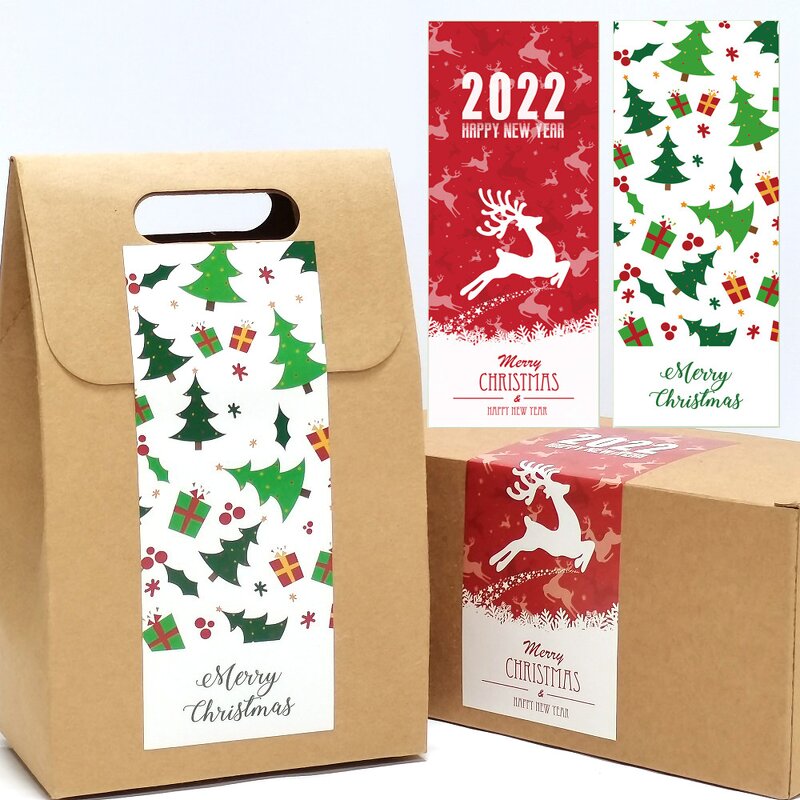 Packaging Label Supplier - OEM 50pcs Bag 6x15cm Christmas Stickers