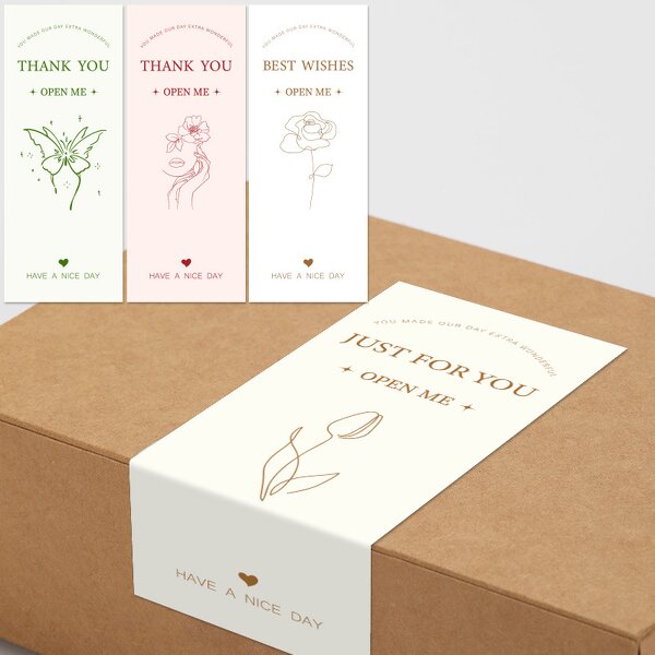 Packing Stickers Factory - OEM 15x6cm 50pcs/bag Open Me Best