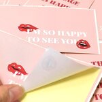 Thank You Stickers Supplier - OEM 50pcs/bag 6x15cm Pink Lips