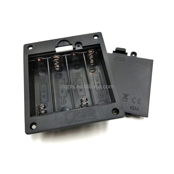Battery Holder Factory - Custom Black Embedded 6V 4AA Surface Mounted