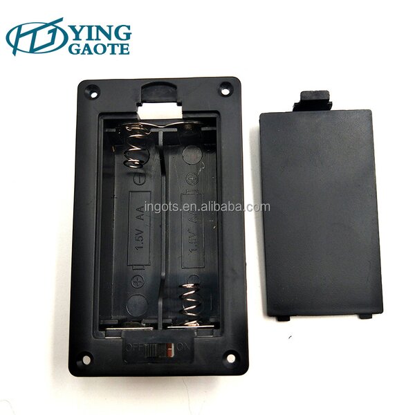 Battery Pack Factory - Panel Surface Mounted 3V 2AA Black with Switch Cover