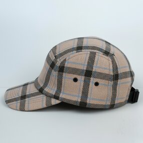 Camp Hat Factory - OEM Custom Woolen Checked Stripe Dad Hat