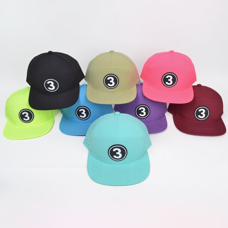 Snapback Baseball Cap Supplier - OEM Custom 7-Panel Laser Cut Mesh Cap