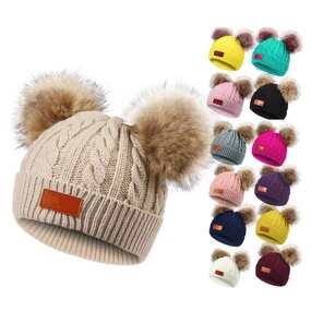 Winter Hat Set Factory - Bulk Custom Pom Pom Kids Knitted Set