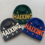 Winter Beanie Supplier - Bulk Custom Letter Jacquard Fuzzy Mohair Hat