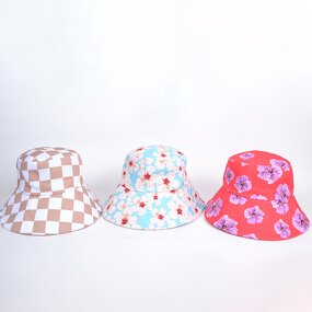 Bucket Hat Manufacturer - OEM Custom Flower Striped Beach Hat