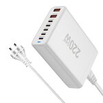 Charger Supplier - 220W 5 Port PD Type C GaN High Power Fast Charger