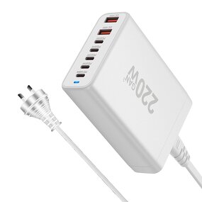 Charger Supplier - 220W 5 Port PD Type C GaN High Power Fast Charger