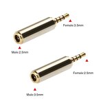 Audio Adapter Factory - 2.5mm Female to 3.5mm Male Stereo Jack Adapter