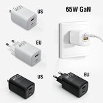 Charger Manufacturer - 65W GaN Dual Port Foldable Wall Adapter for Laptop