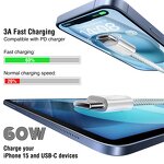 Type C Cable Supplier - Wholesale 60W Braided USB C to C iPhone Cable