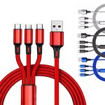 USB Cable Manufacturer - 3 in 1 Nylon Braid Fast Charging Cable