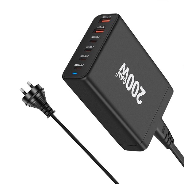 Charger Factory - 200W GaN Desktop Universal Fast Charger 4+2 Port