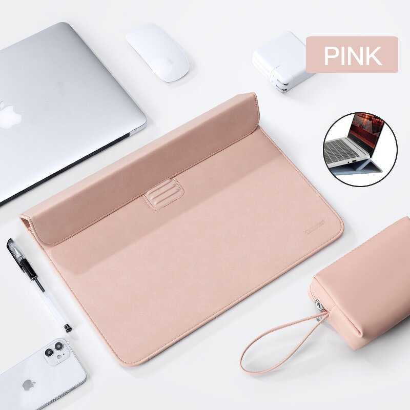 Laptop Sleeve Factory - Modern Slim Leather Case with Stand Casual Briefcase