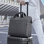 Briefcase Factory - Portable Genuine Slim Computer Shoulder Bag for 17 Inch