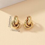 Geometric Earrings Factory - 18K Gold Silver Plated Multi Circle Shape Drop