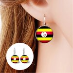 Country Flag Jewelry Set Factory - 80 Models Uganda Flag Map Pendant Key Chain