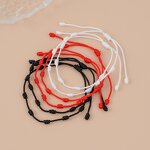 Macrame Anklet Factory - Handmade Lucky 7 Knots Red Black Cord Friendship Couple