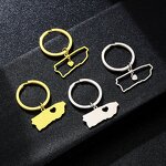 Country Flag Keychain Factory - 18K Gold Plated Puerto Rico Flag Charm Keychain