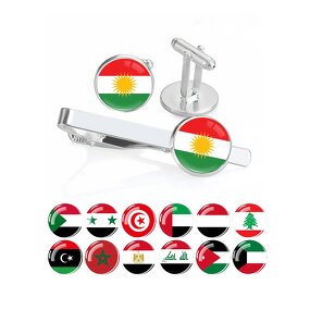 Cufflink Tie Clip Set Factory - 287 Country Flag Custom Design Cuff Links Set