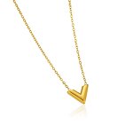 Jewelry Set Factory - Waterproof 18k Gold V Shape Pendant Necklace Earrings Set