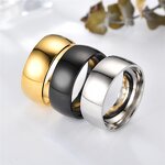Arc Surface Ring Factory - 8mm Stainless Steel Gold Blue Silver Black Plate Matching