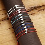 Macrame Bracelet Set Factory - 12 Pieces Multi-Color Heart Beaded Charm for Women