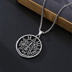 Pendant Necklace Factory - 316L Stainless Steel Saint Benedict Yinyang Dragon