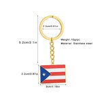 Country Flag Keychain Factory - 18K Gold Plated Stainless Steel Puerto Rico Flag
