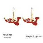 Country Flag Earrings Factory - Waterproof Stainless Steel Enamel Kingdom of Tonga