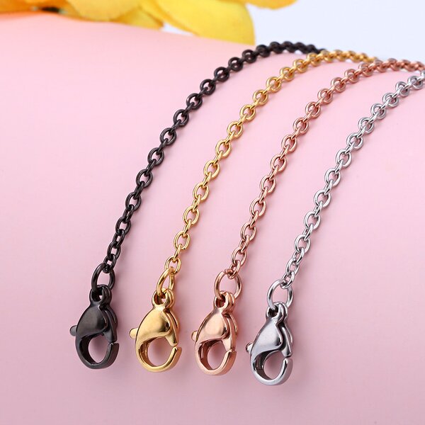 Chain Necklace Factory - Manufacturer Stainless Steel Black 18K Gold Rose Gold