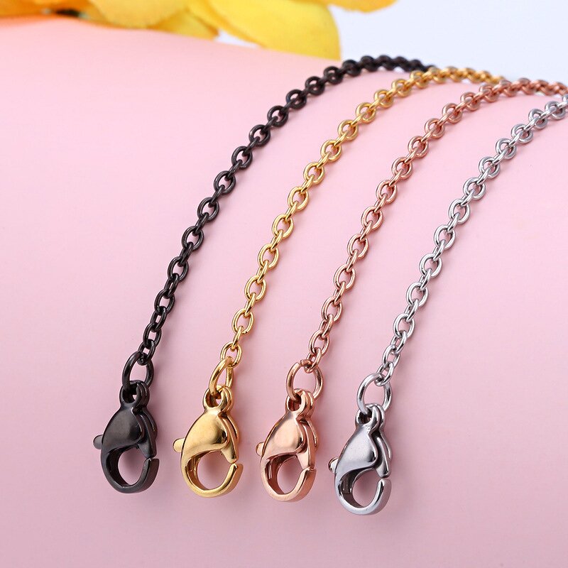 Chain Necklace Factory - Manufacturer Stainless Steel Black 18K Gold Rose Gold