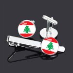 Cufflink Tie Clip Set Factory - 287 Country Flag Custom Design Cufflinks Set