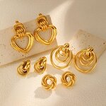 Hoop Earrings Factory - 80 Designs 18K Gold Plated Geometric Circle Heart Pendant