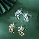 Country Flag Earrings Factory - Waterproof Stainless Steel Enamel Greece Flag Map