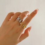 Seashell Ring Factory - Stainless Steel Starfish Sea Shell 18K Gold Seashell
